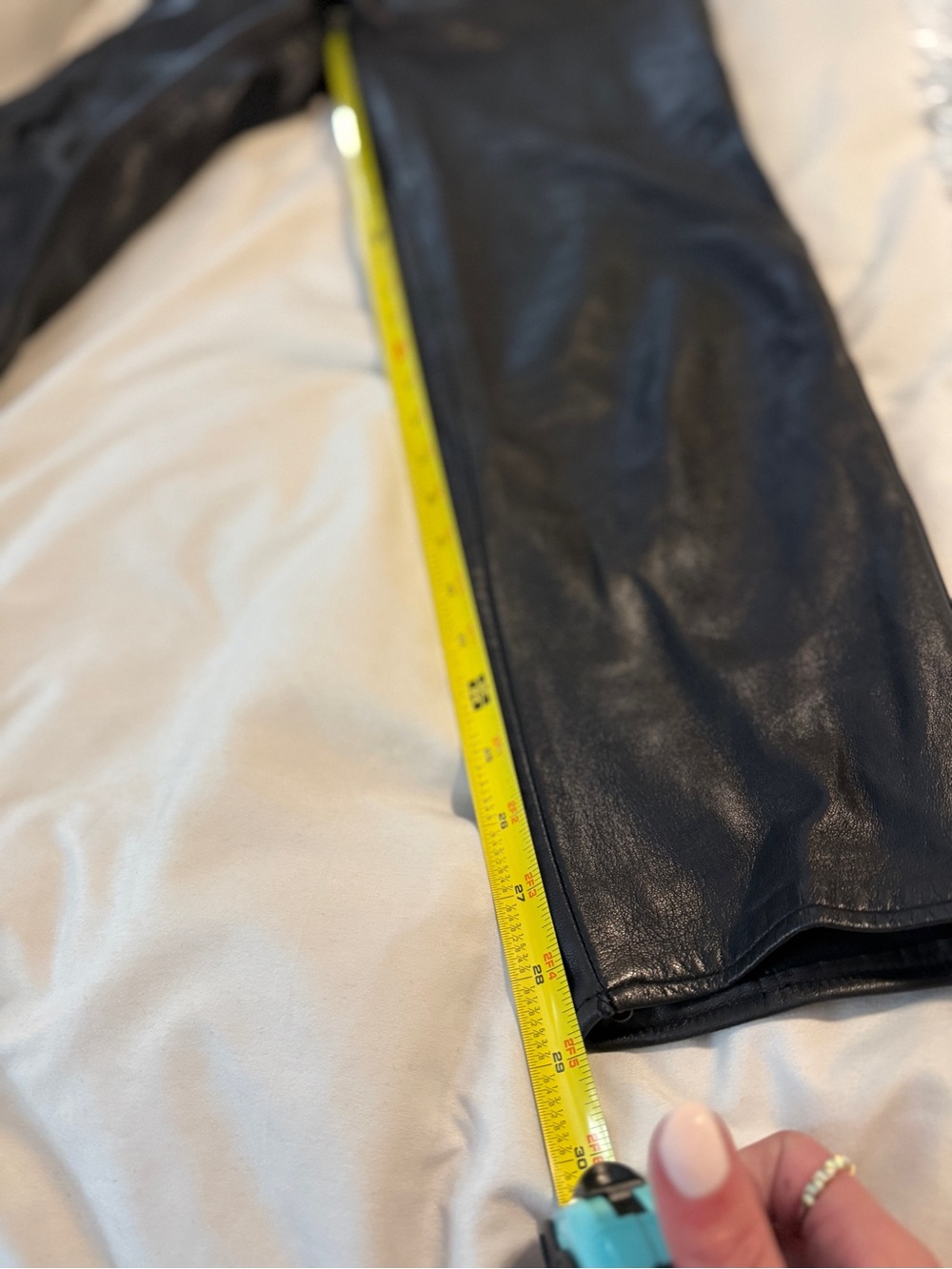 Vakko Women’s Vintage Leather Pants Size 6 High Waist Straight Leg Lined Black - Picture 4 of 13